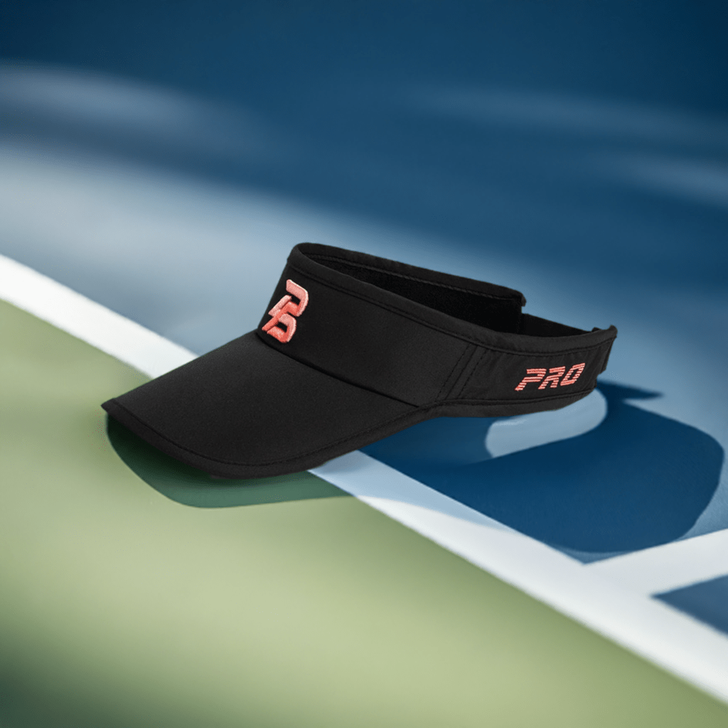 PBPRO Visors Black PBPRO Women&#39;s Performance Visor - All Black with Coral Logo