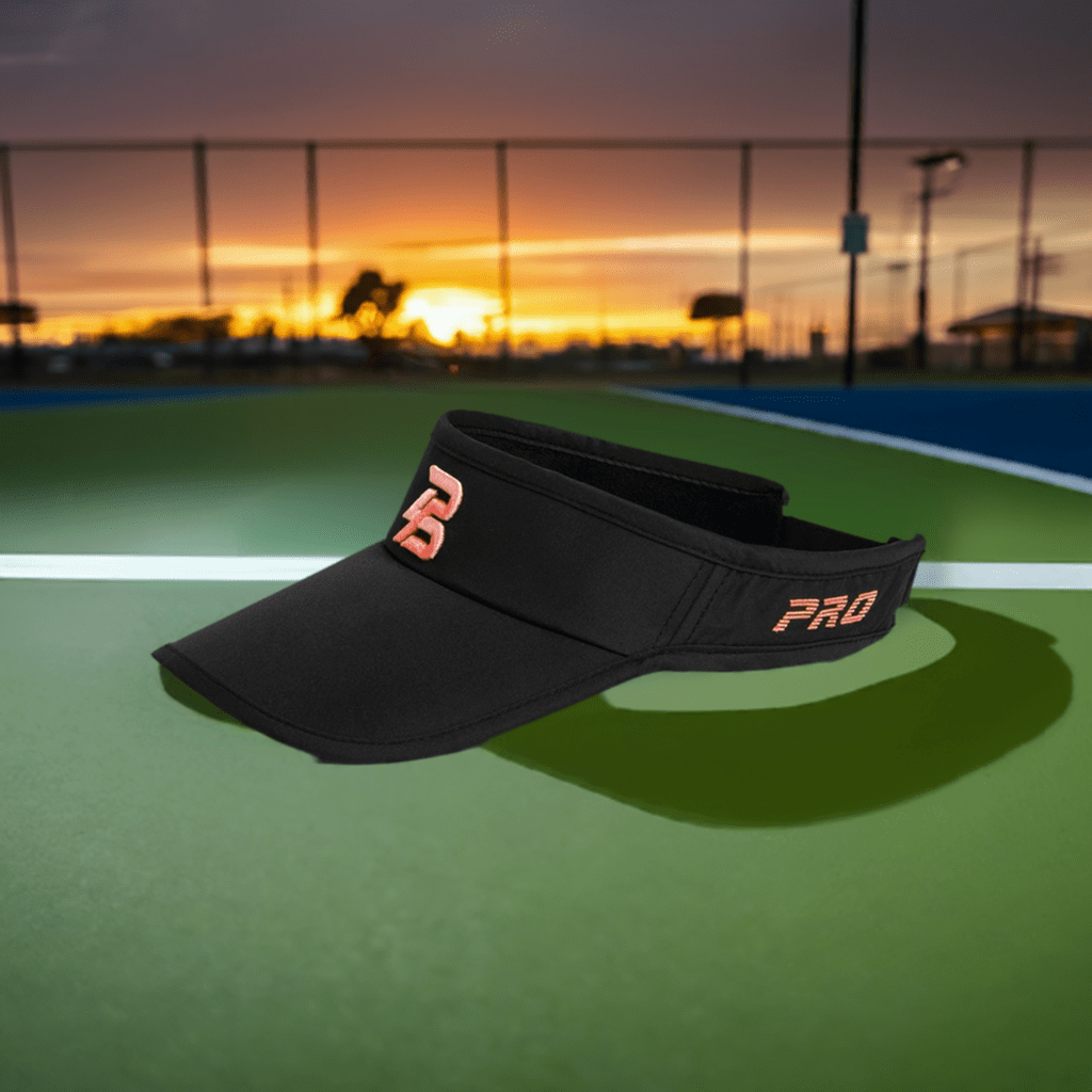 PBPRO Visors Black PBPRO Women&#39;s Performance Visor - All Black with Coral Logo